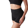 Black - Side - Tombo Womens-Ladies Seamless Shorts