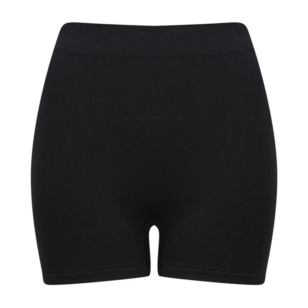 Black - Front - Tombo Womens-Ladies Seamless Shorts