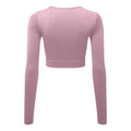 Mauve - Back - TriDri Womens-Ladies Ribbed Seamless 3D Crop Top