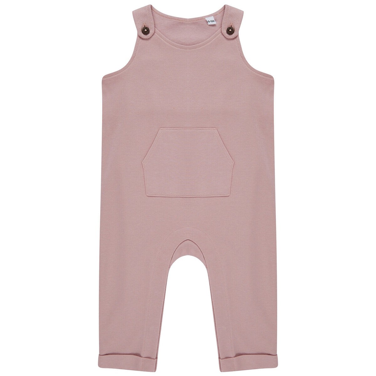 Soft Pink - Front - Larkwood Baby Organic Cotton Dungarees