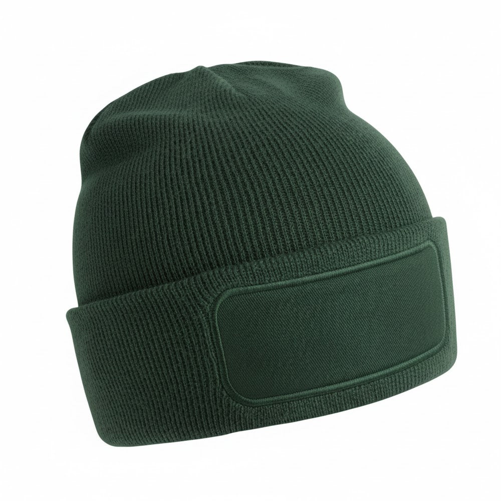 Bottle Green - Front - Beechfield Original Patchwork Recycled Beanie