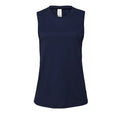 Navy - Front - Bella + Canvas Womens-Ladies Muscle Jersey Tank Top