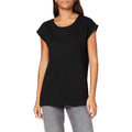 Black - Back - Build Your Brand Womens-Ladies Organic Extended Shoulder T-Shirt