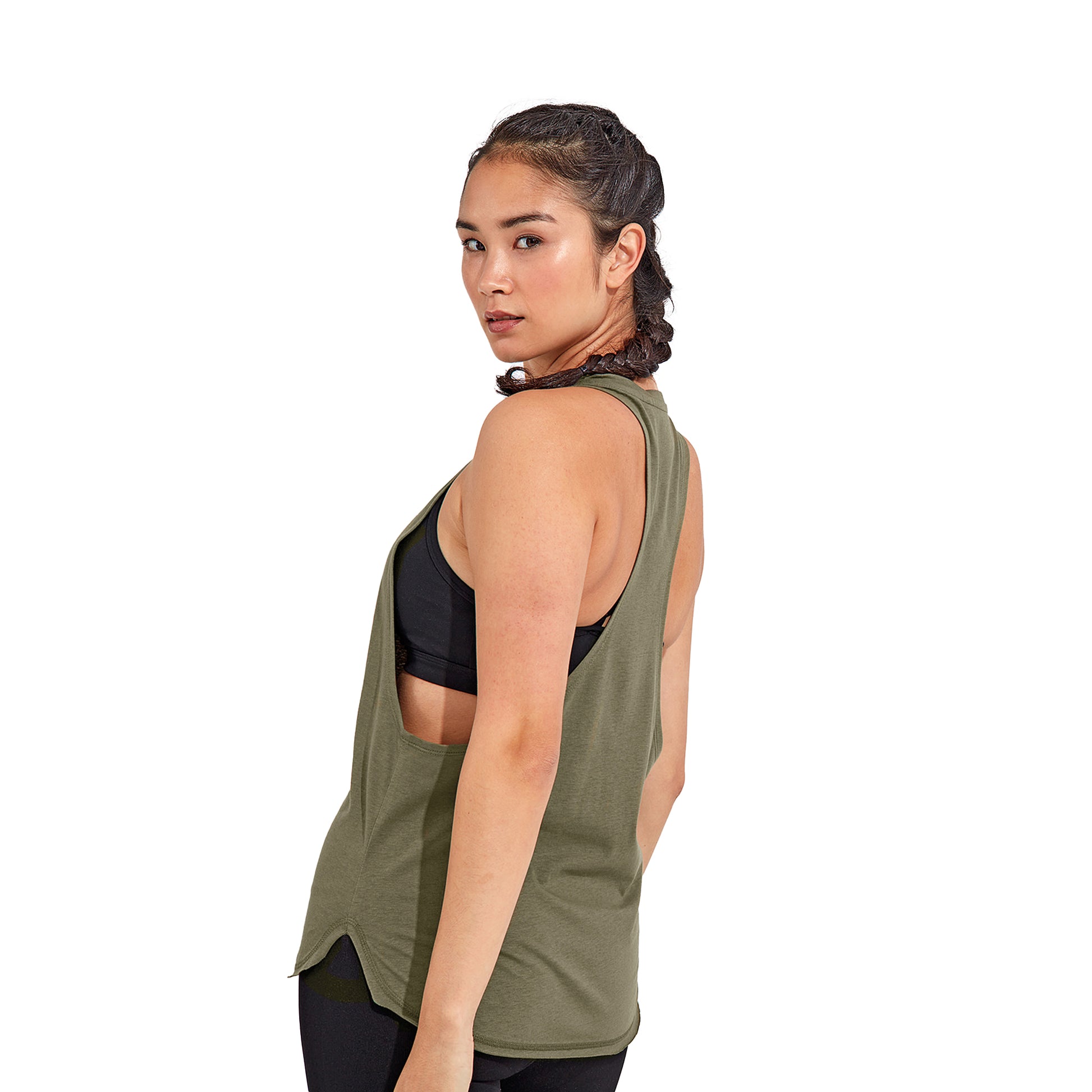 Olive - Back - TriDri Womens-Ladies Organic Tank Top