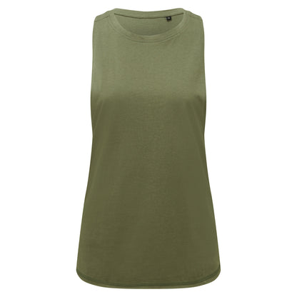Olive - Front - TriDri Womens-Ladies Organic Tank Top