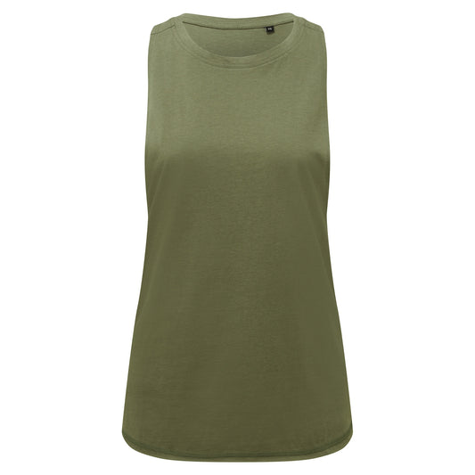 Olive - Front - TriDri Womens-Ladies Organic Tank Top