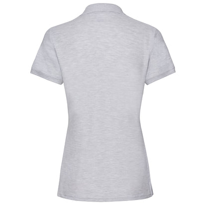 Heather Grey - Back - Fruit of the Loom Womens-Ladies Premium Polo Shirt