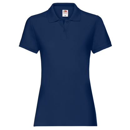 Navy - Front - Fruit of the Loom Womens-Ladies Premium Polo Shirt