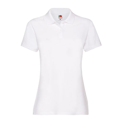 White - Front - Fruit of the Loom Womens-Ladies Premium Polo Shirt