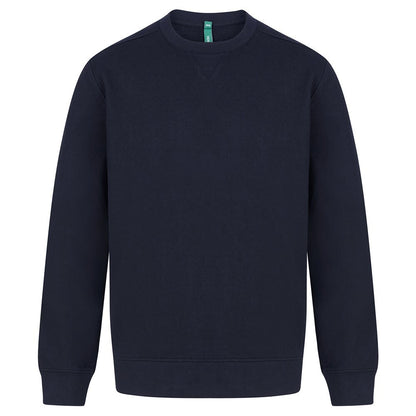 Navy - Front - Henbury Unisex Adult Sustainable Sweatshirt