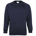 Navy - Front - Maddins Mens Coloursure Plain Crew Neck Sweatshirt