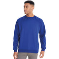 Royal - Back - Maddins Mens Coloursure Plain Crew Neck Sweatshirt