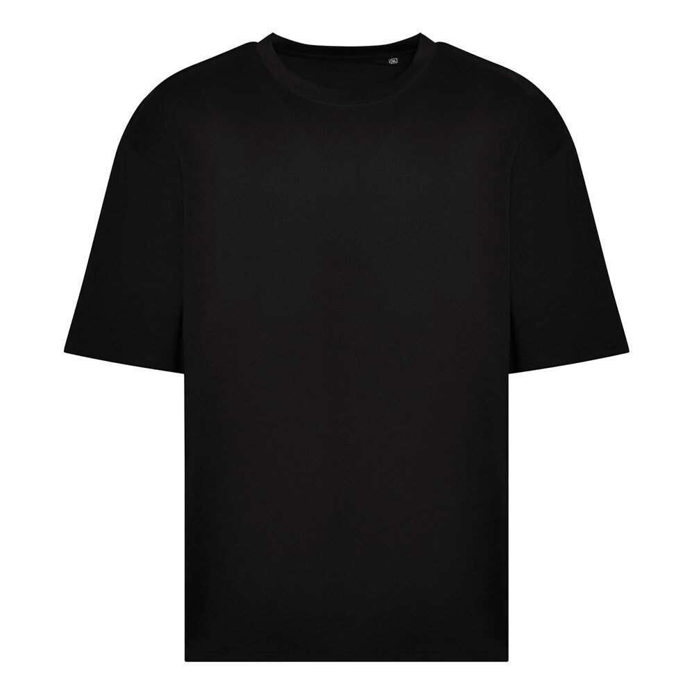 Deep Black - Front - Awdis Mens 100 Oversized T-Shirt