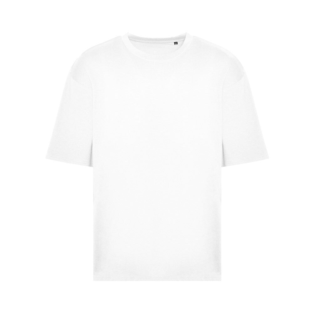 White - Front - Awdis Mens 100 Oversized T-Shirt