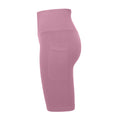 Mauve - Side - TriDri Womens-Ladies Ribbed Seamless 3D Cycling Shorts