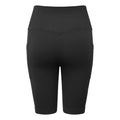 Black - Back - TriDri Womens-Ladies Ribbed Seamless 3D Cycling Shorts