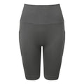 Charcoal - Front - TriDri Womens-Ladies Ribbed Seamless 3D Cycling Shorts