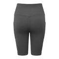 Charcoal - Back - TriDri Womens-Ladies Ribbed Seamless 3D Cycling Shorts