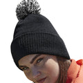 Black-White - Back - Beechfield Snowstar Recycled Beanie