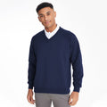 Navy - Back - Maddins Mens Coloursure V-Neck Sweatshirt