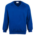 Royal - Front - Maddins Mens Coloursure V-Neck Sweatshirt