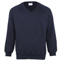 Navy - Front - Maddins Mens Coloursure V-Neck Sweatshirt