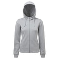 Grey Melange - Front - TriDri Womens-Ladies Spun Dyed Full Zip Hoodie