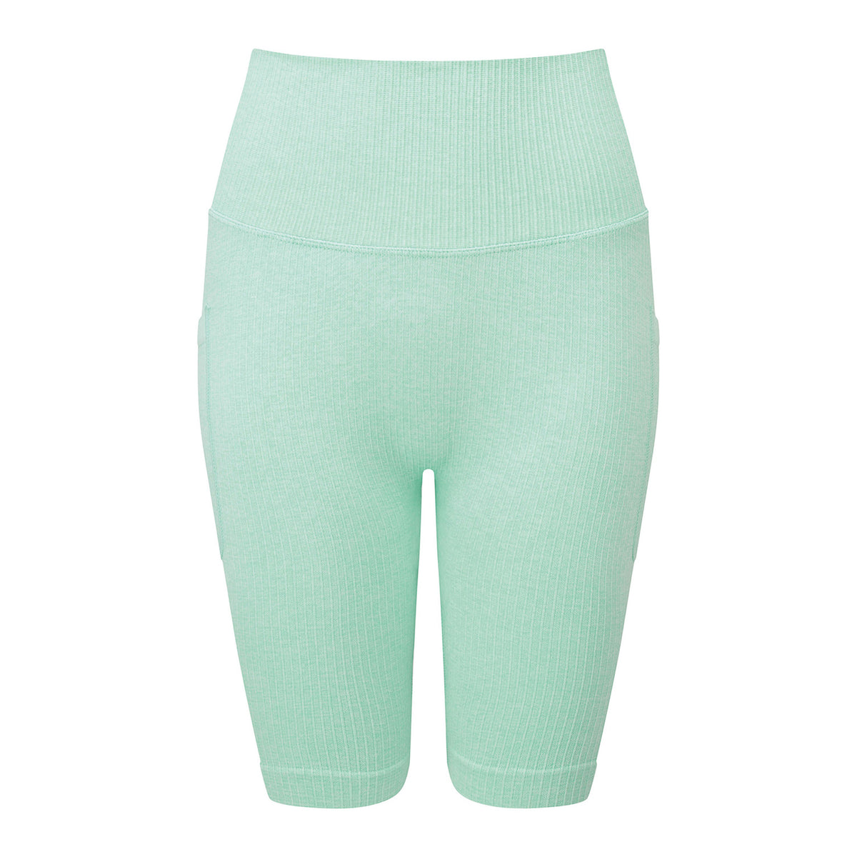 Peppermint - Front - TriDri Womens-Ladies Melange Melange Seamless 3D Cycling Shorts