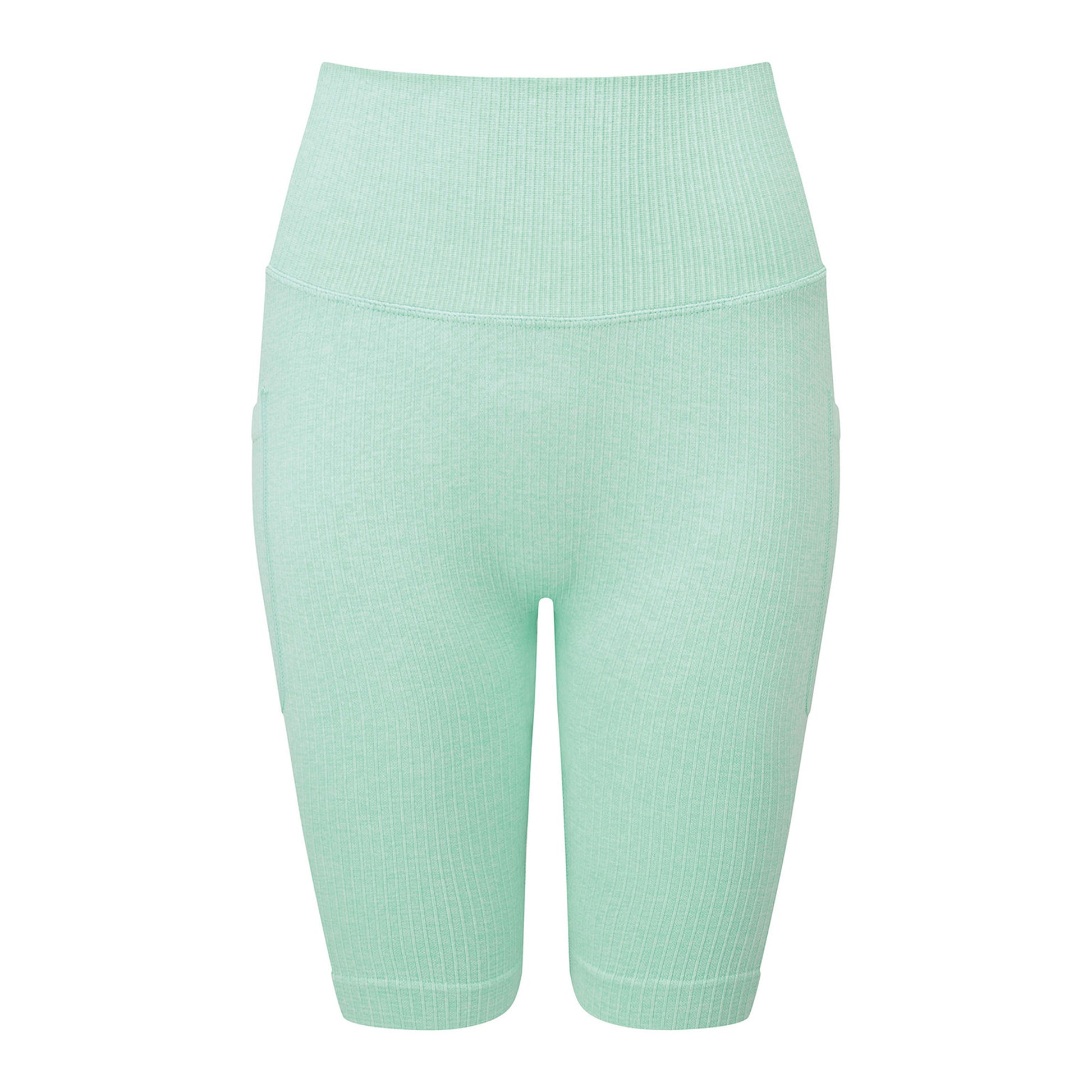 Peppermint - Front - TriDri Womens-Ladies Melange Melange Seamless 3D Cycling Shorts
