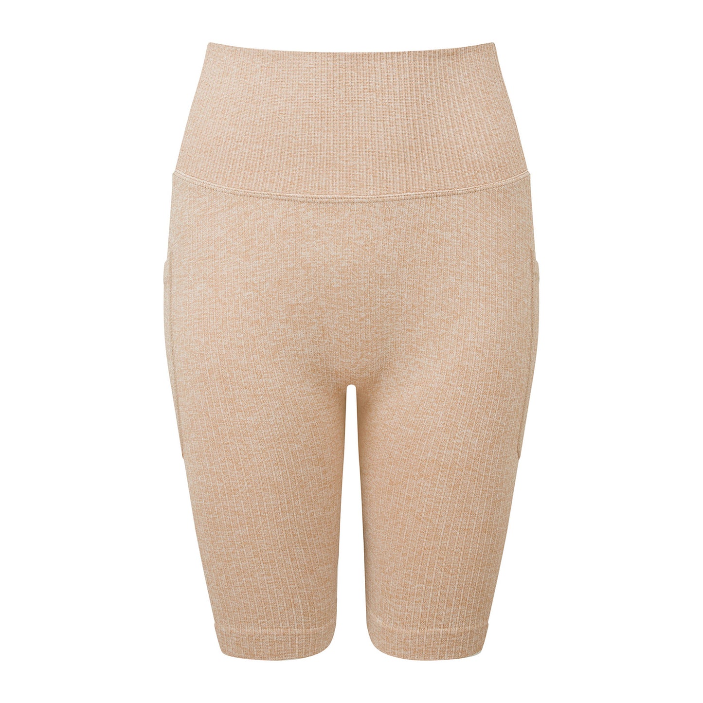 Nude - Front - TriDri Womens-Ladies Melange Melange Seamless 3D Cycling Shorts