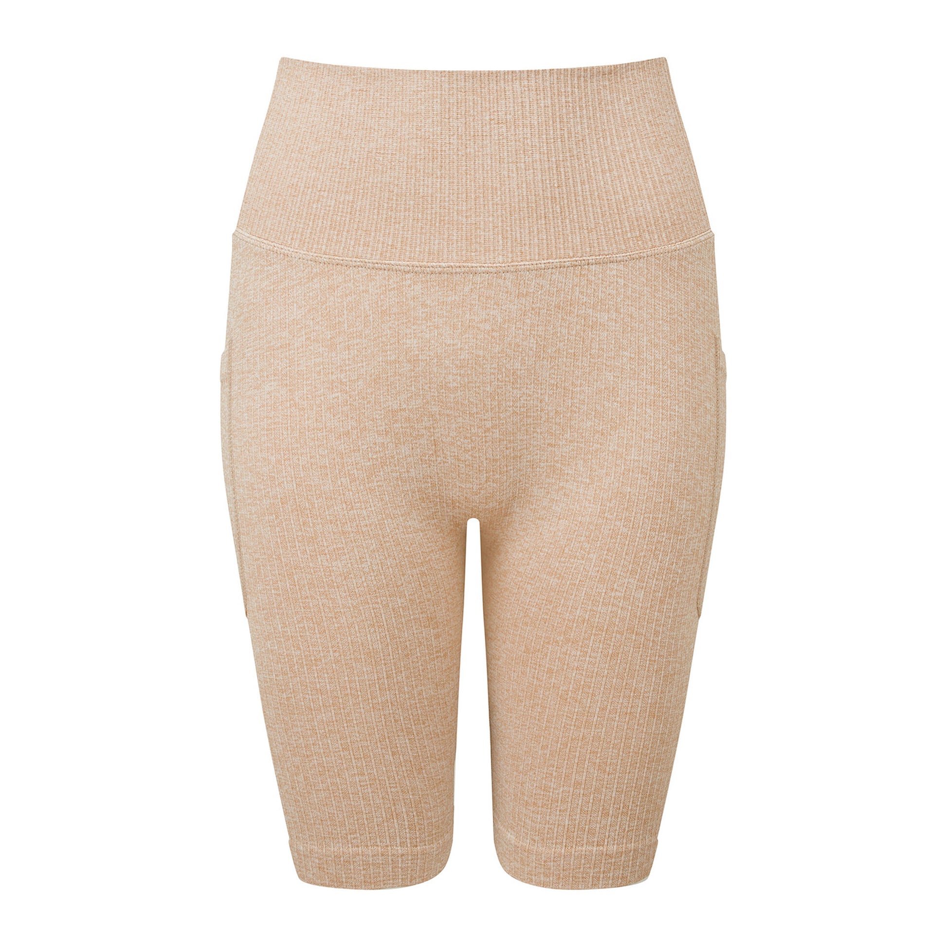 Nude - Front - TriDri Womens-Ladies Melange Melange Seamless 3D Cycling Shorts