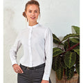 White - Back - Premier Womens-Ladies Grandad Collar Formal Shirt