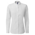 White - Front - Premier Womens-Ladies Grandad Collar Formal Shirt