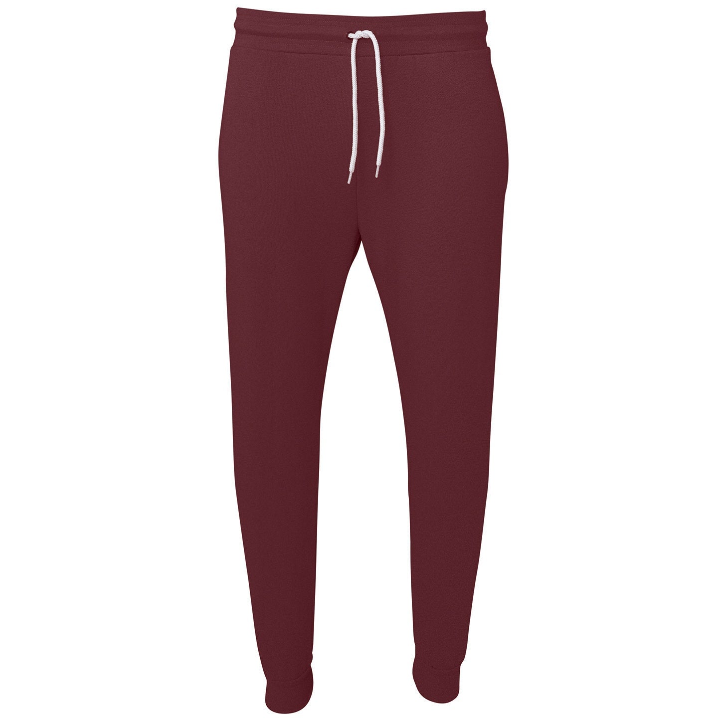 Maroon - Front - Bella + Canvas Unisex Adult Jogging Bottoms