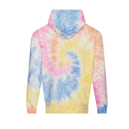 Yellow-Blue-Pink - Side - Awdis Unisex Adult Swirl Tie Dye Hoodie