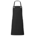 Black-Charcoal - Front - Premier Unisex Adult Barley Sustainable Contrast Stitching Full Apron