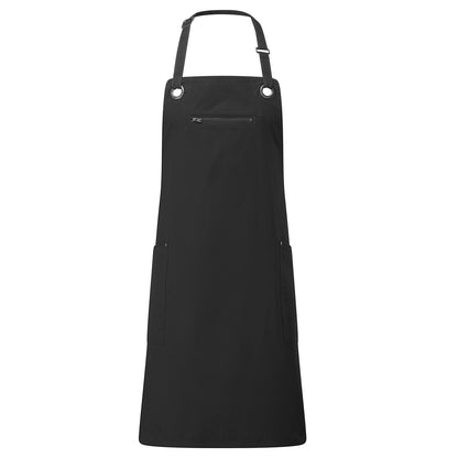 Black-Charcoal - Front - Premier Unisex Adult Barley Sustainable Contrast Stitching Full Apron