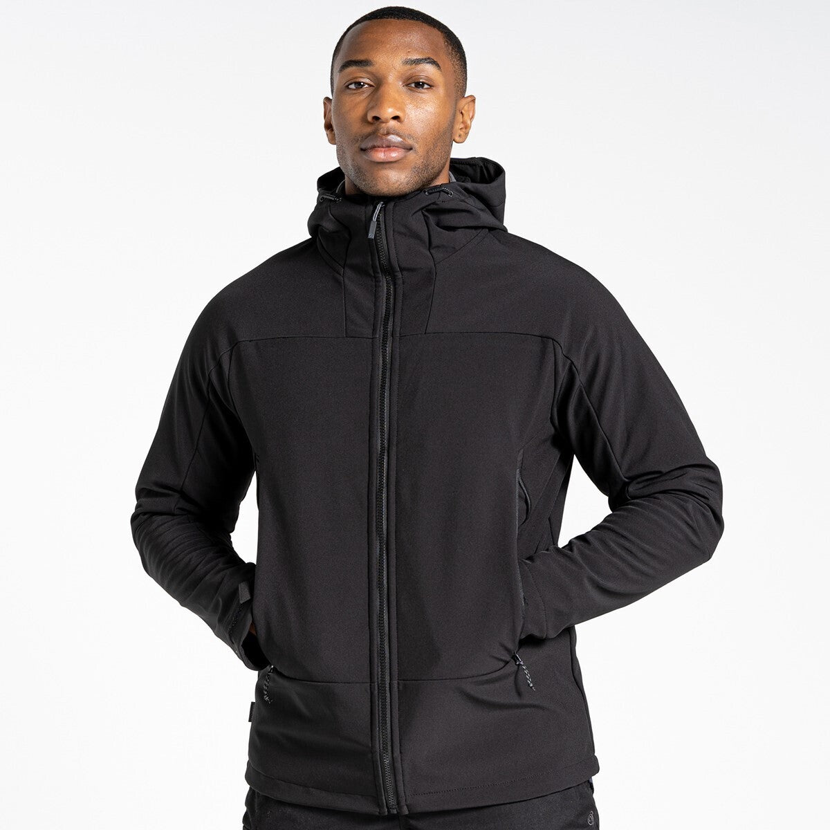 Black - Back - Craghoppers Mens Expert Hooded Active Soft Shell Jacket