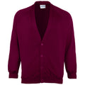 Burgundy - Front - Maddins Childrens Unisex Coloursure Cardigan - Schoolwear