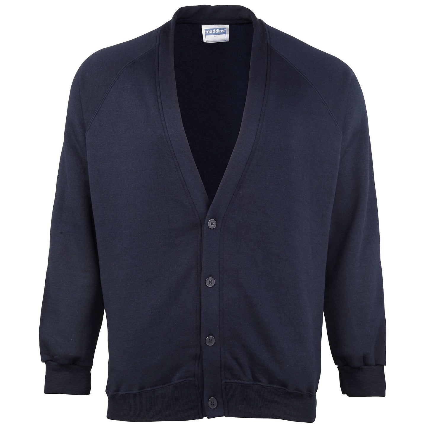 Navy - Front - Maddins Childrens Unisex Coloursure Cardigan - Schoolwear