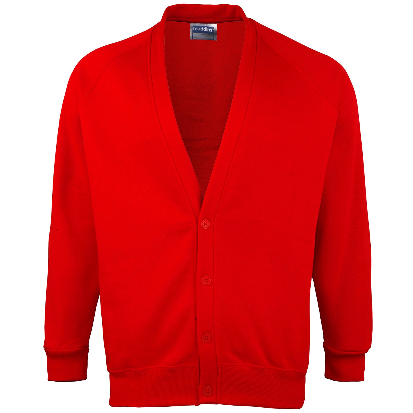 Red - Front - Maddins Childrens Unisex Coloursure Cardigan - Schoolwear