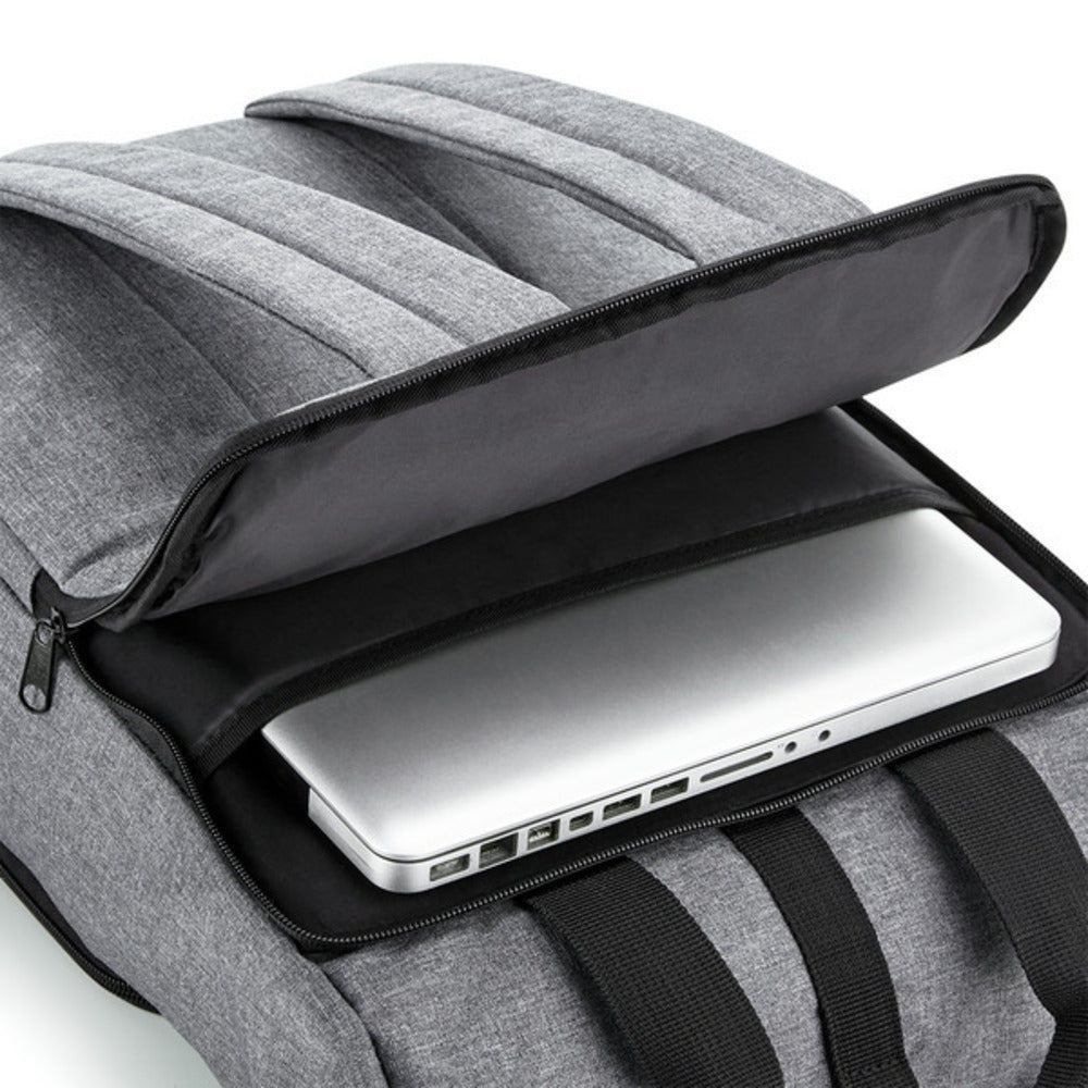 Grey Marl - Lifestyle - Bagbase Unisex Adult Roll Top Recycled Twin Handle Backpack