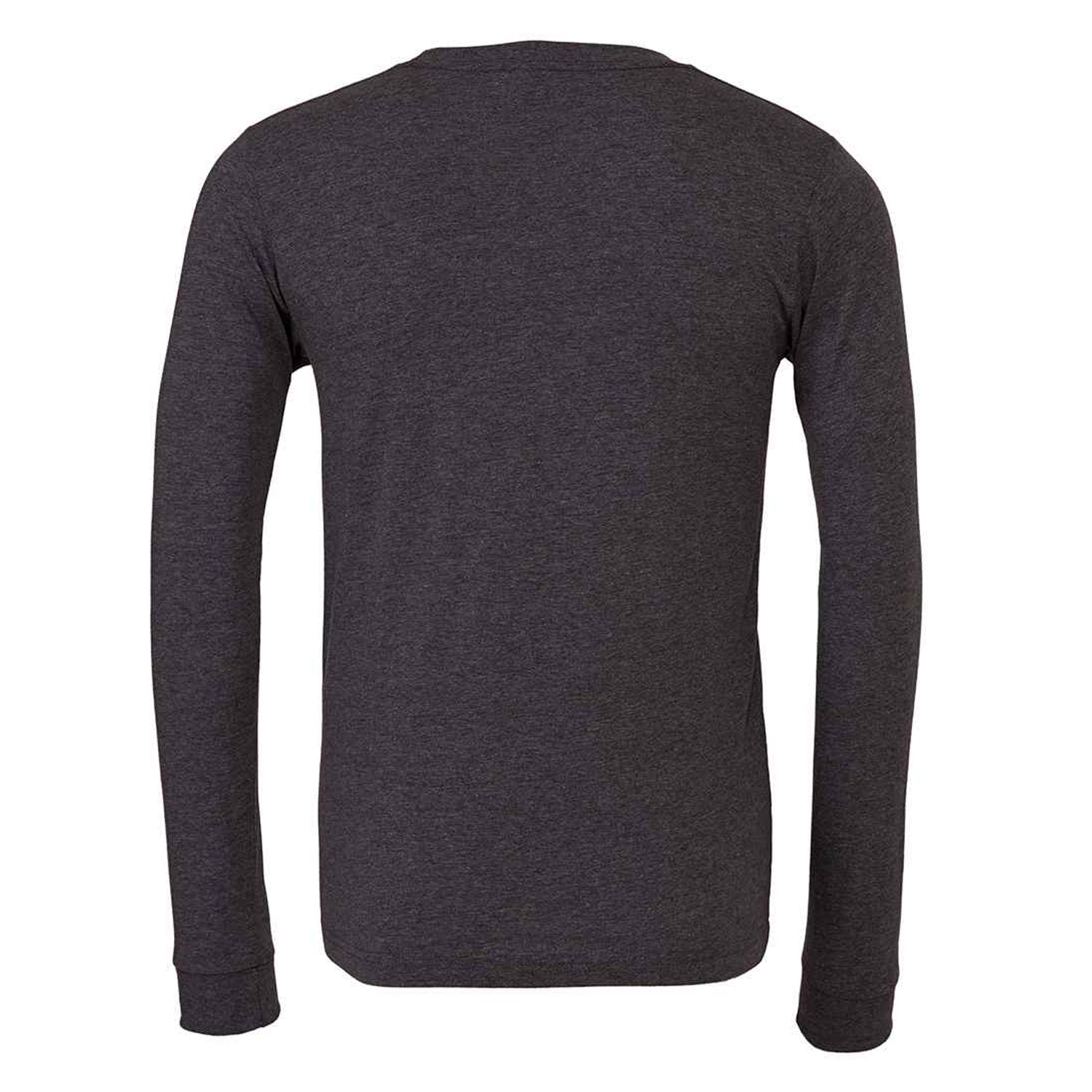 Dark Grey Heather - Back - Bella + Canvas Unisex Adult CVC Heather Long-Sleeved T-Shirt
