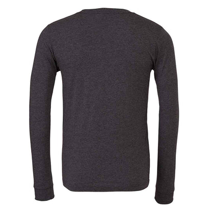 Dark Grey Heather - Back - Bella + Canvas Unisex Adult CVC Heather Long-Sleeved T-Shirt