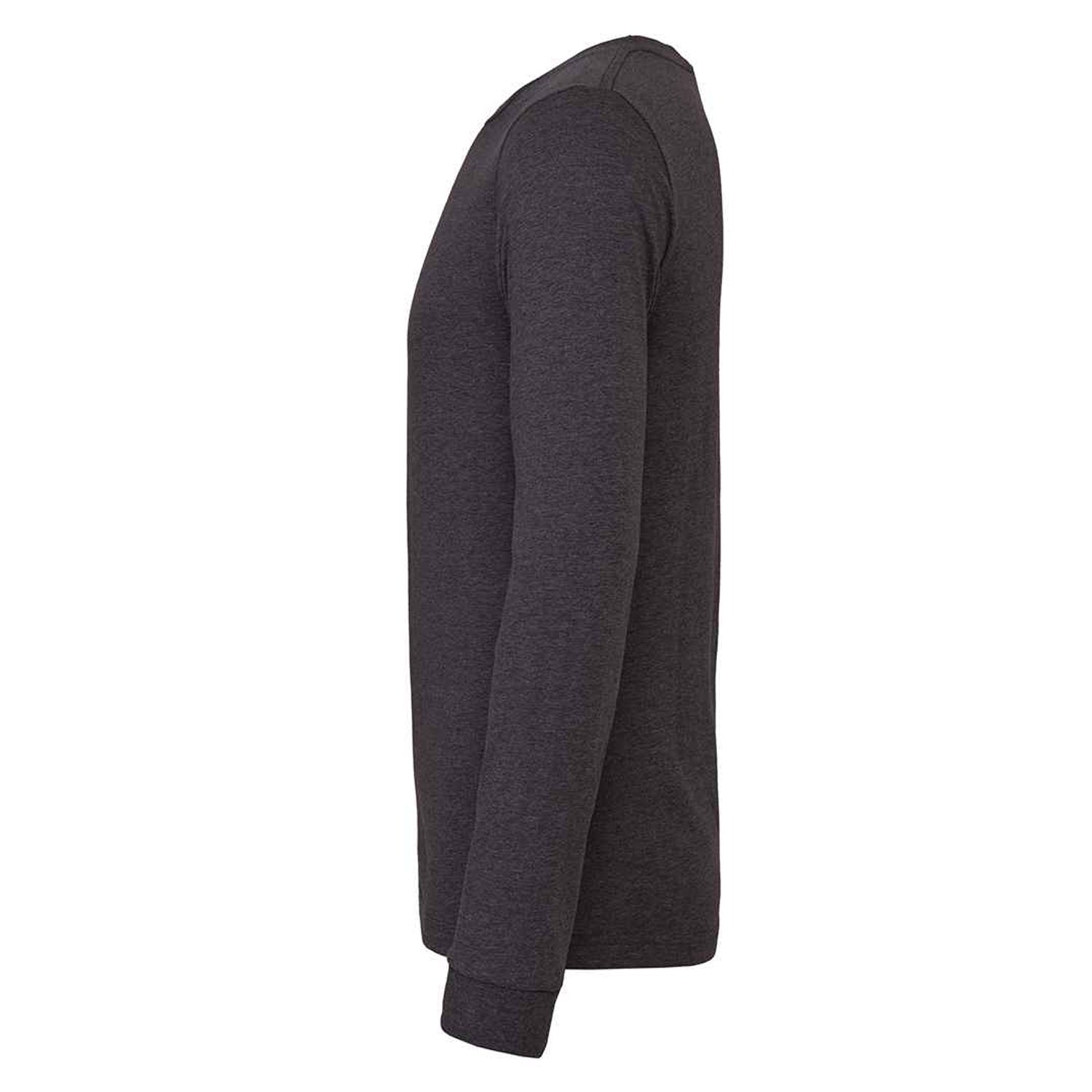 Dark Grey Heather - Side - Bella + Canvas Unisex Adult CVC Heather Long-Sleeved T-Shirt