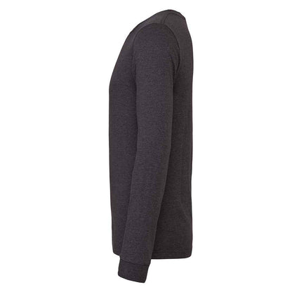Dark Grey Heather - Side - Bella + Canvas Unisex Adult CVC Heather Long-Sleeved T-Shirt