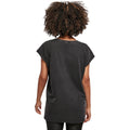Black - Side - Build Your Brand Womens-Ladies Acid Wash Extended Shoulder T-Shirt
