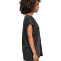 Black - Lifestyle - Build Your Brand Womens-Ladies Acid Wash Extended Shoulder T-Shirt