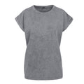 Asphalt - Front - Build Your Brand Womens-Ladies Acid Wash Extended Shoulder T-Shirt