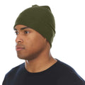 Military Green - Side - Beechfield Unisex Adult Merino Wool Beanie